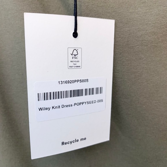 Reformation Wiley Poppyseed Olive Fit Flare Dress Small - Picture 8 of 13